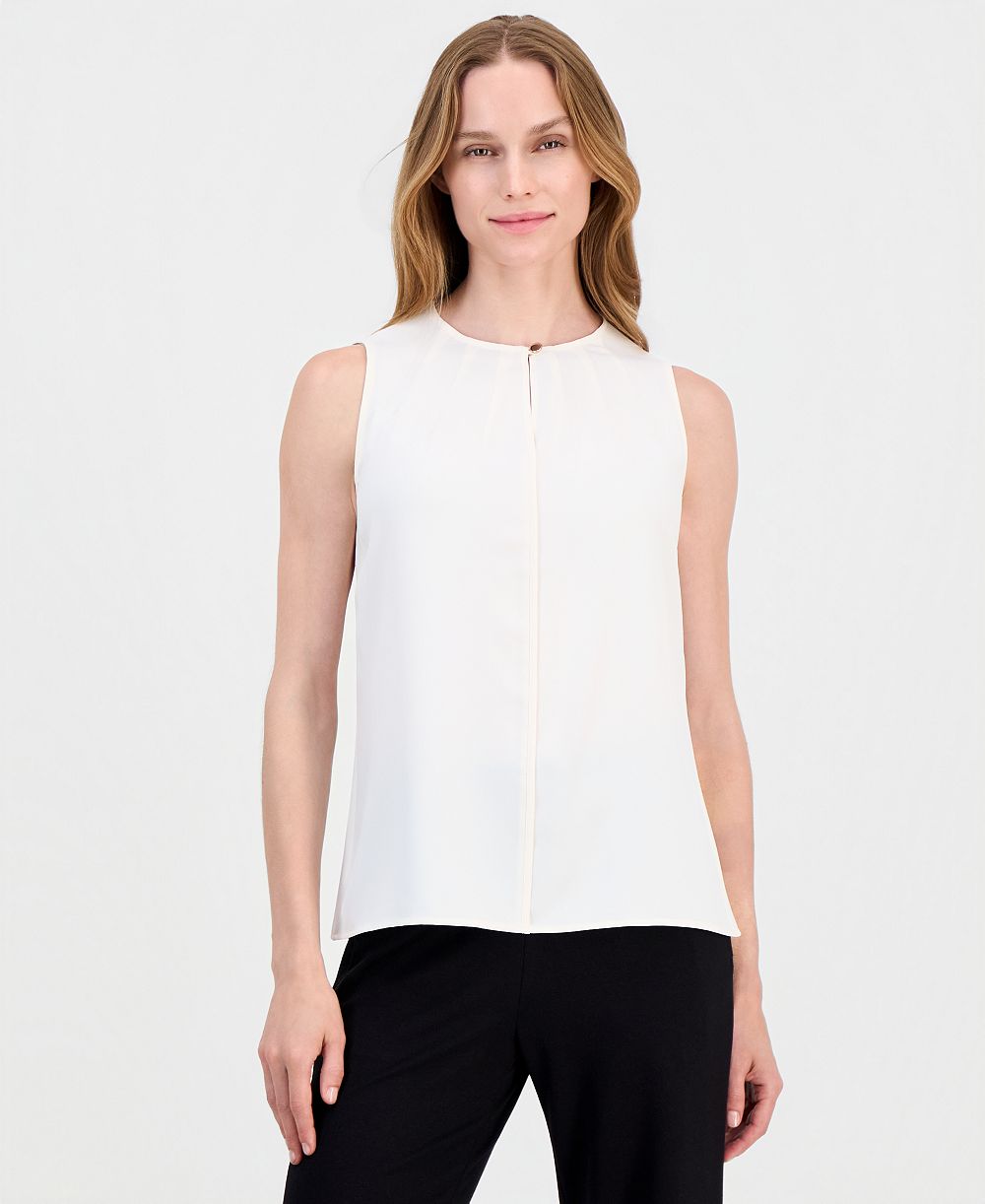 Anne Klein Women's Keyhole Sleeveless Blouse