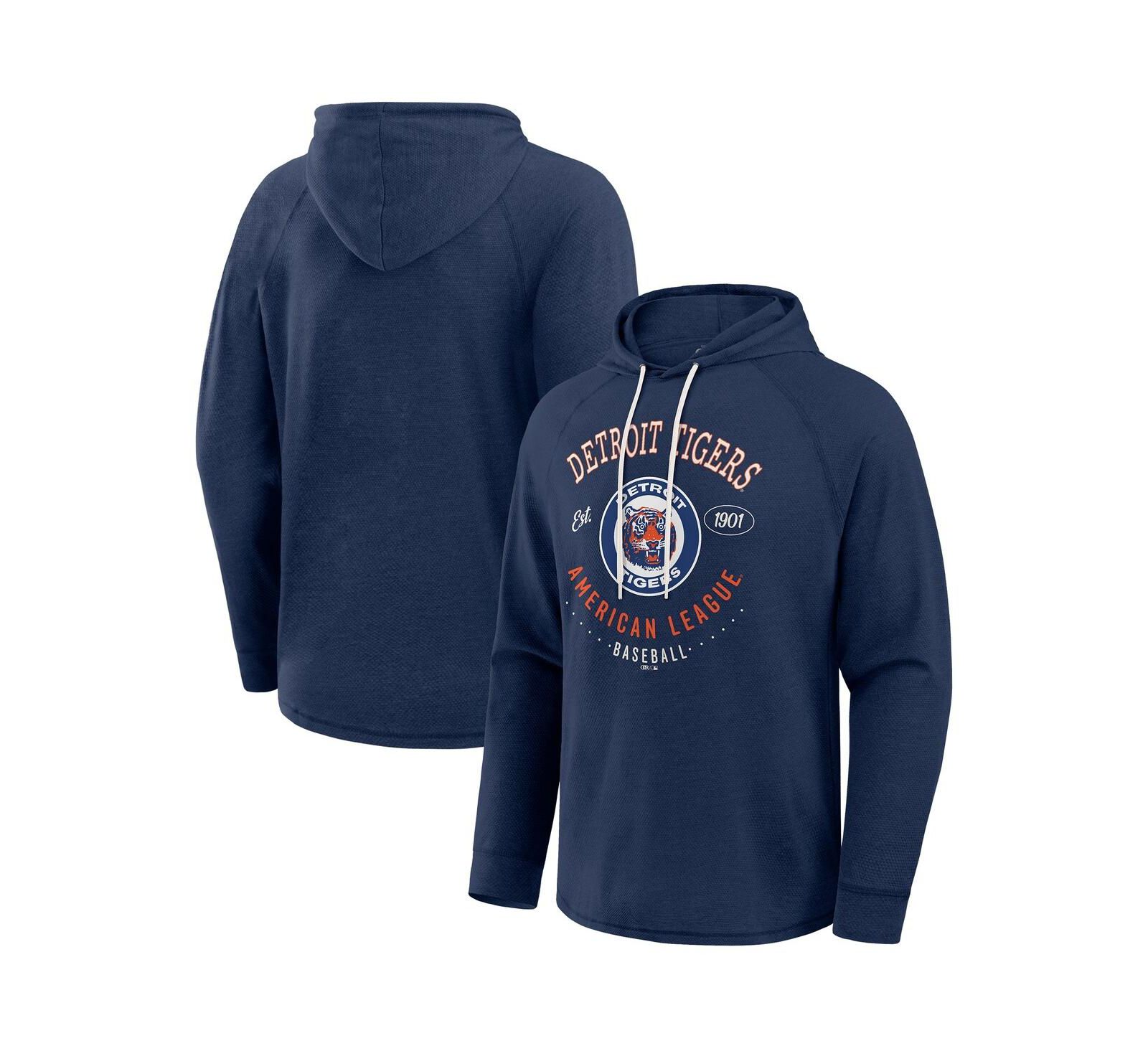 Мужская лонгслив-футболка Darius Rucker Collection by Fanatics Blue Detroit Tigers Raglan Hooded