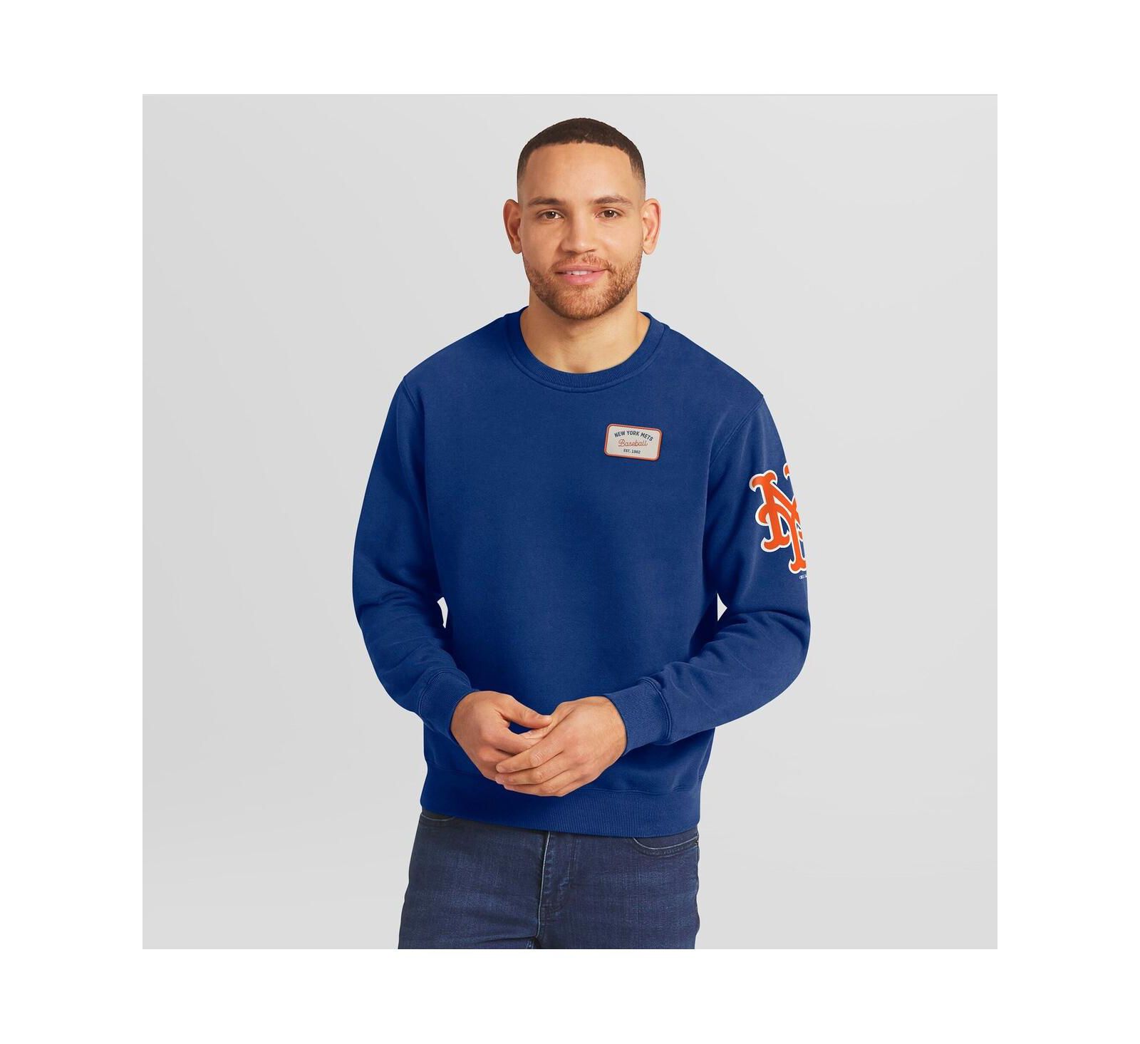 Мужская толстовка Darius Rucker Collection by Fanatics Royal New York Mets Washed Crew Neck