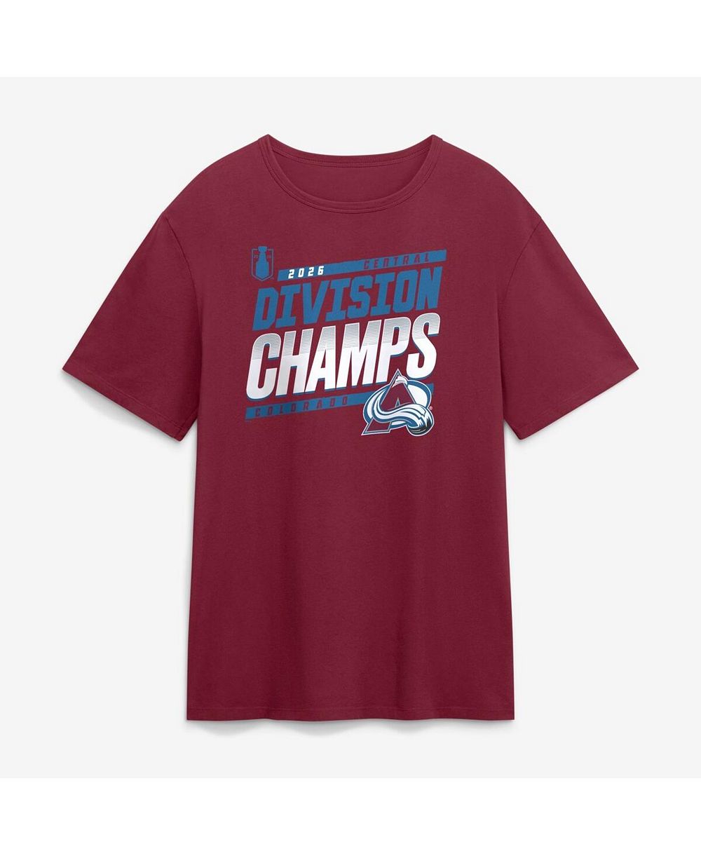 Мужская футболка Fanatics Burgundy Colorado Avalanche 2026 Central Division Champions