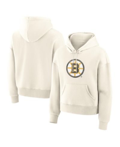 Женское худи Fanatics Boston Bruins с эффектом потертости, кремовое