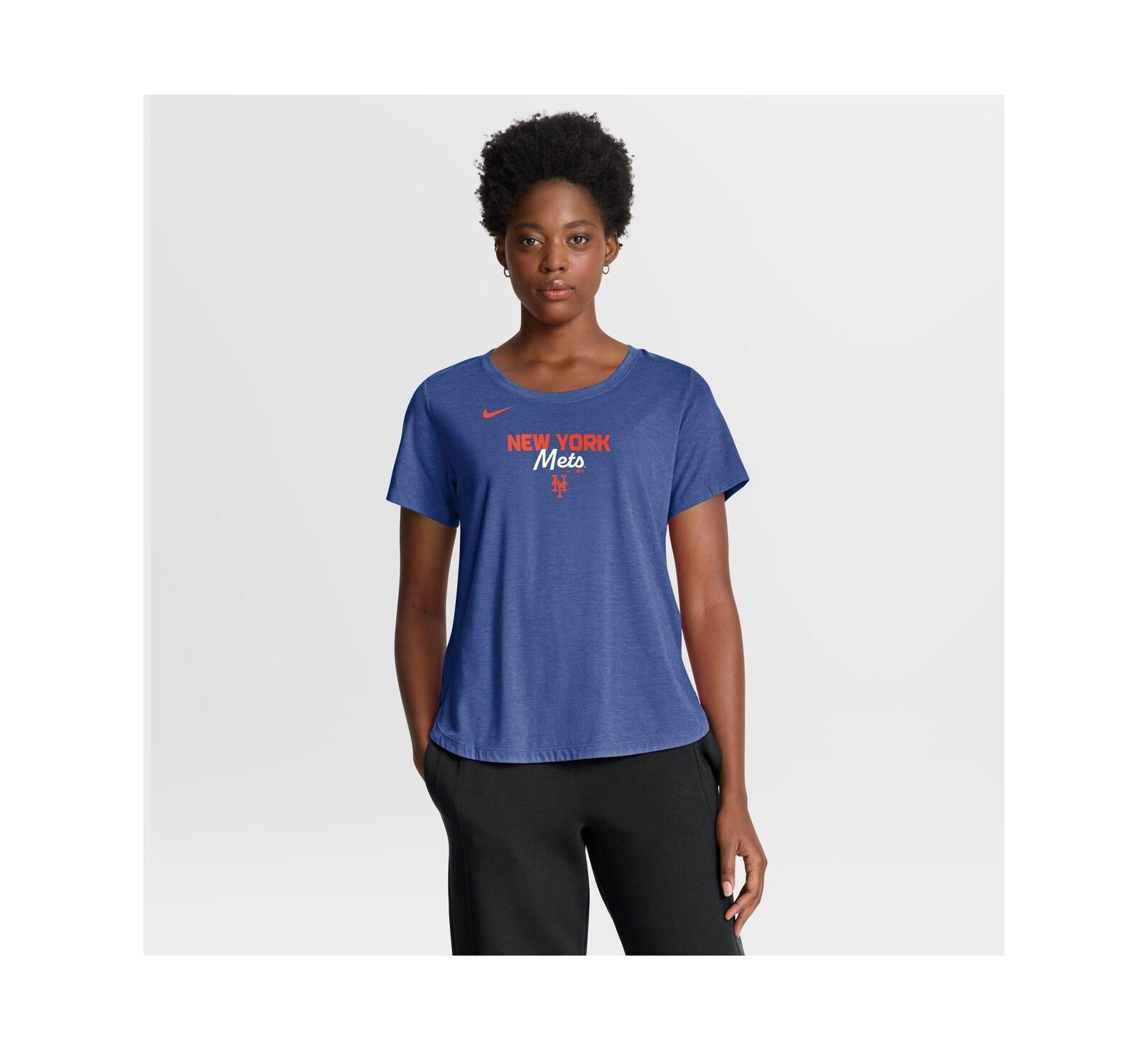 Nike Women's Heather Royal New York Mets Arched Tri-Blend T-Shirt