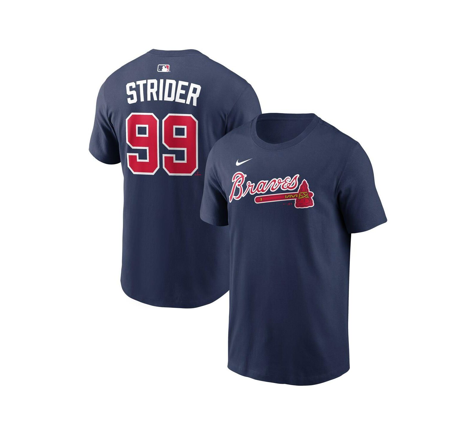 Мужская футболка Nike Spencer Strider Navy Atlanta Braves Name & Number