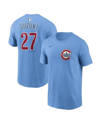 Nike Men's Seiya Suzuki Light Blue Chicago Cubs Name & Number T-Shirt