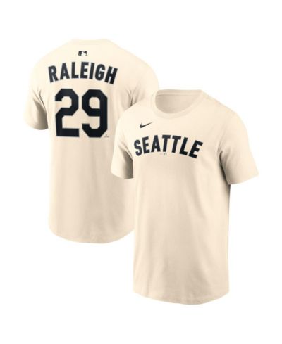 Nike Men's Cal Raleigh Natural Seattle Mariners Name & Number T-Shirt