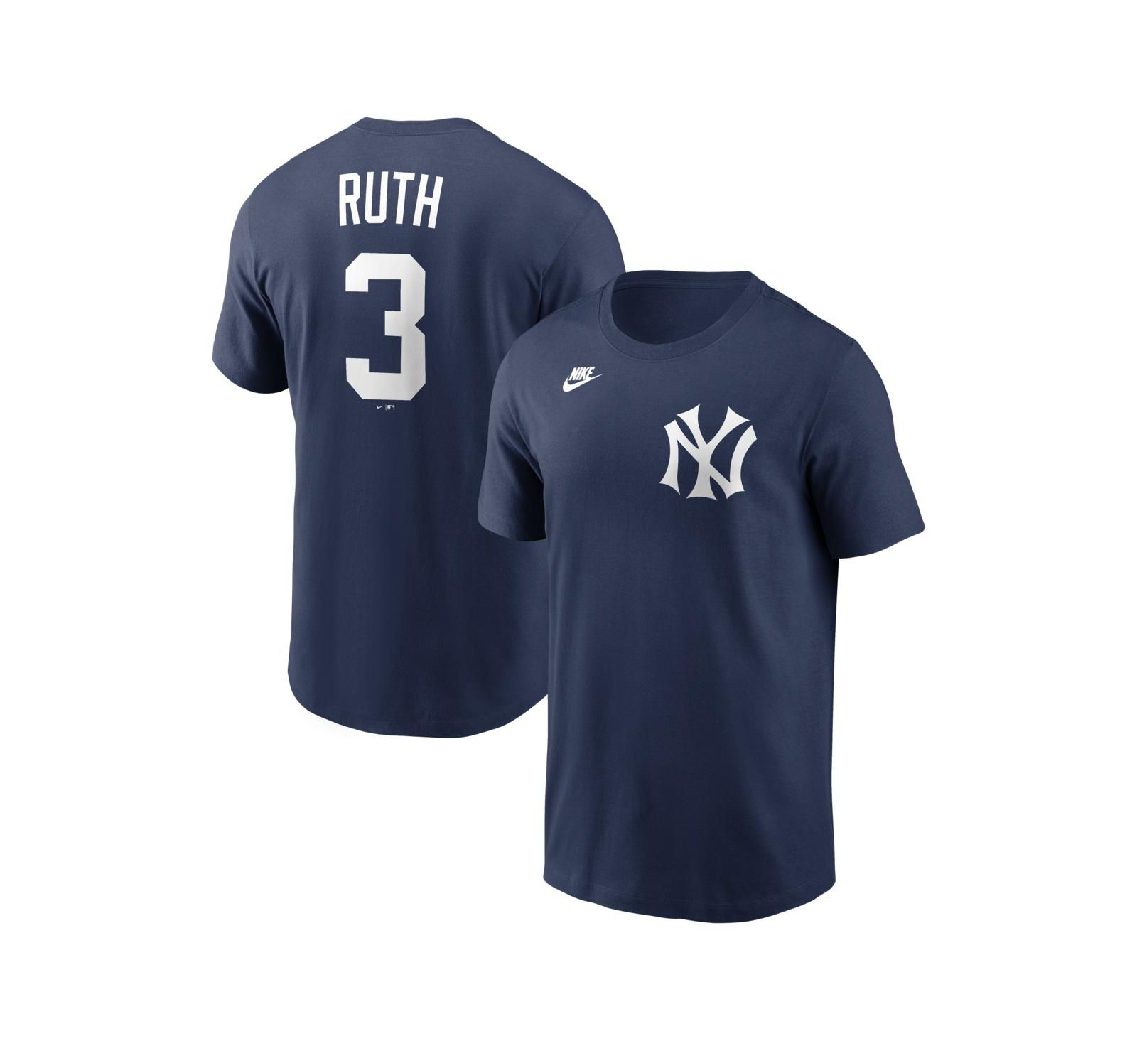 Nike Men's Babe Ruth Navy New York Yankees Cooperstown Collection Name & Number T-Shirt