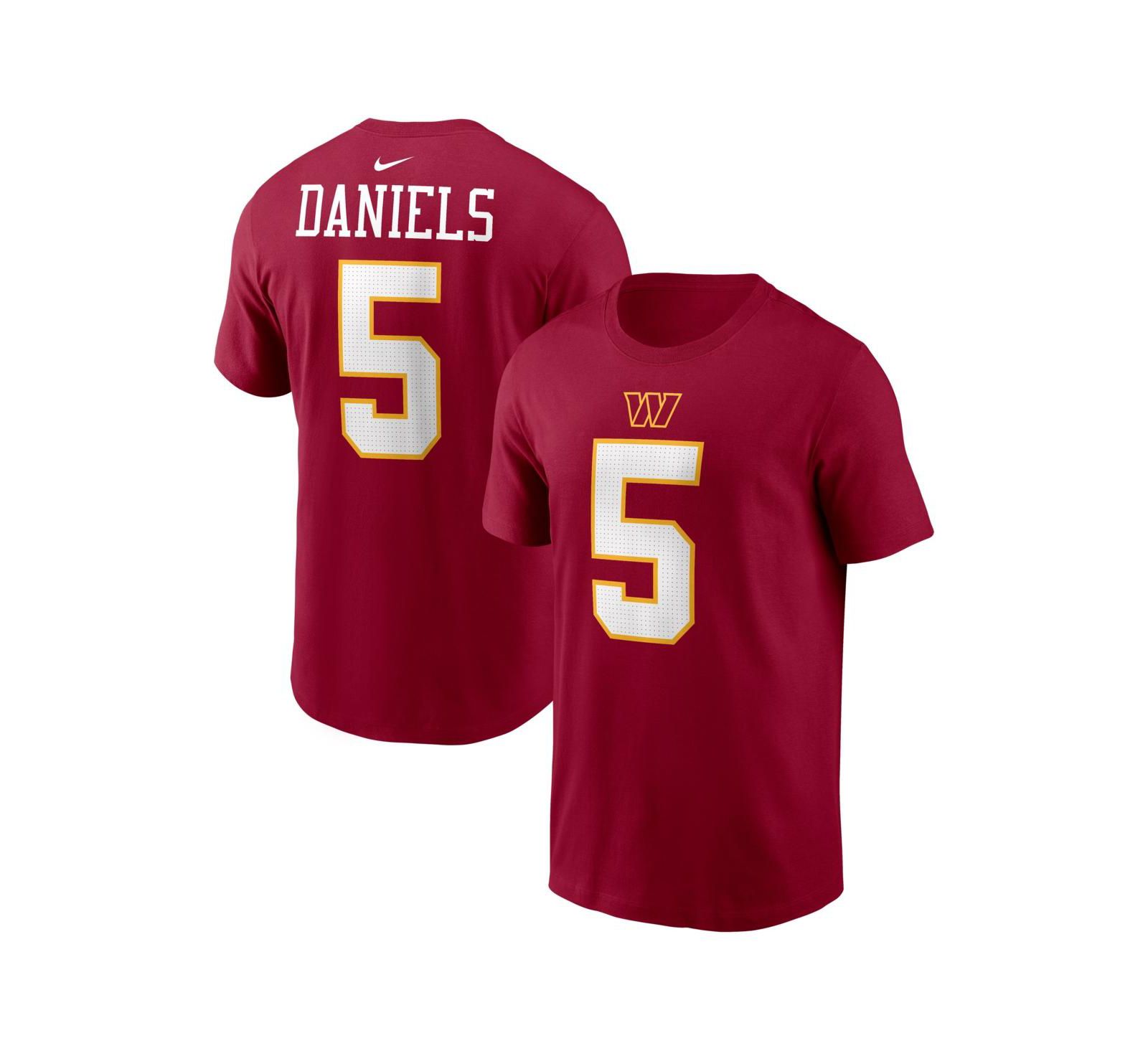 Nike Men's Jayden Daniels Burgundy Washington Commanders Name & Number T-Shirt