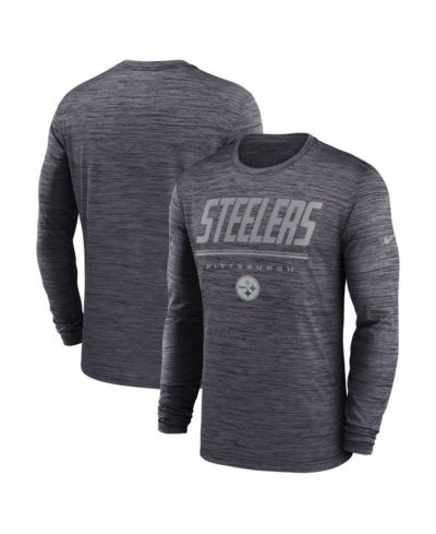 Мужская футболка Nike Pittsburgh Steelers Dri-FIT с длинным рукавом, черная