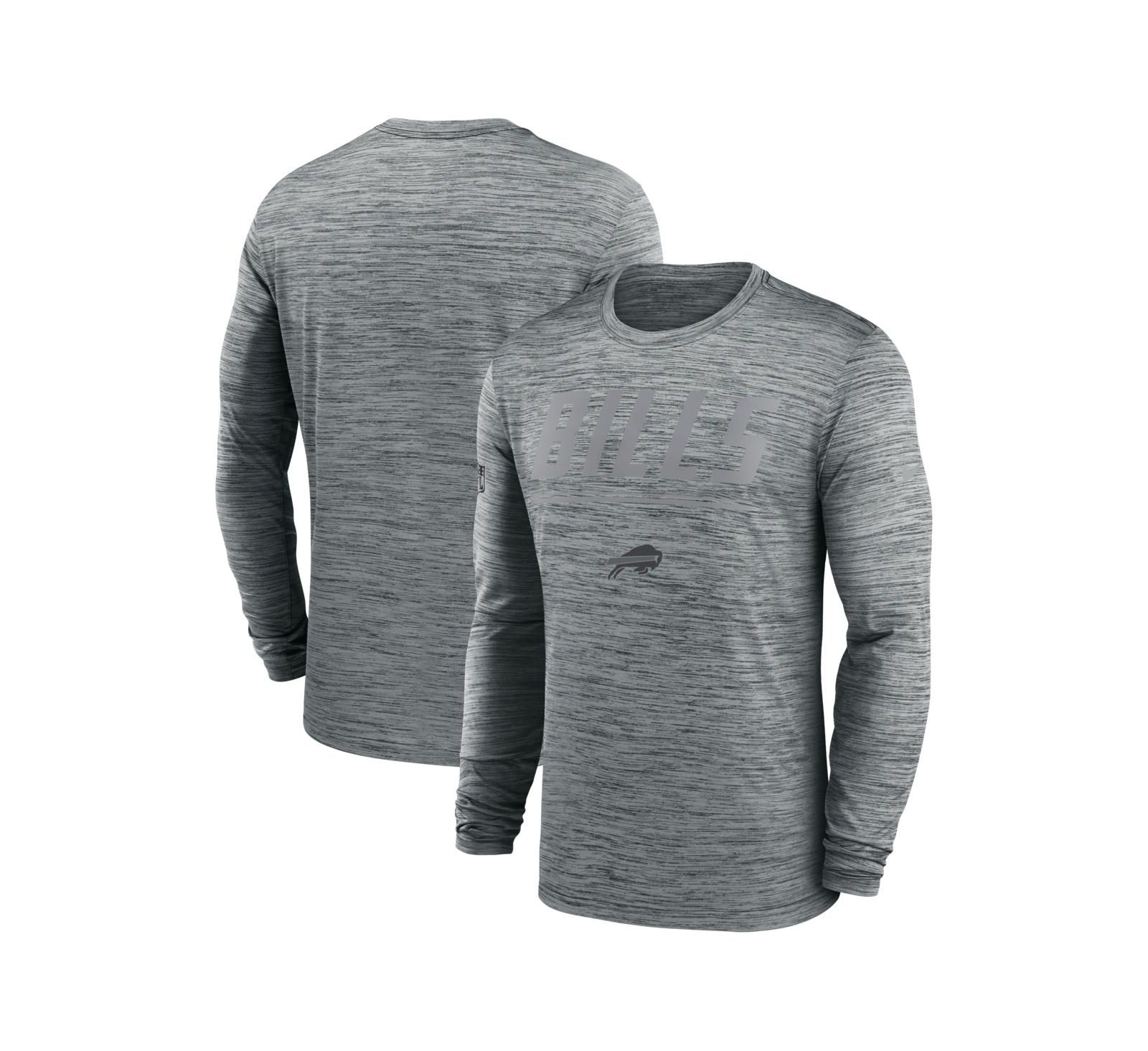 Nike Men's Gray Buffalo Bills Sideline Offensive Transition Velocity Dri-FIT Long Sleeve T-Shirt