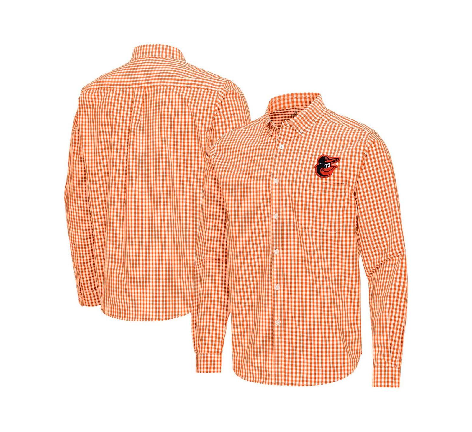 Мужская рубашка Antigua Baltimore Orioles Ellis Woven Tri-Blend с пуговицами, оранжевая