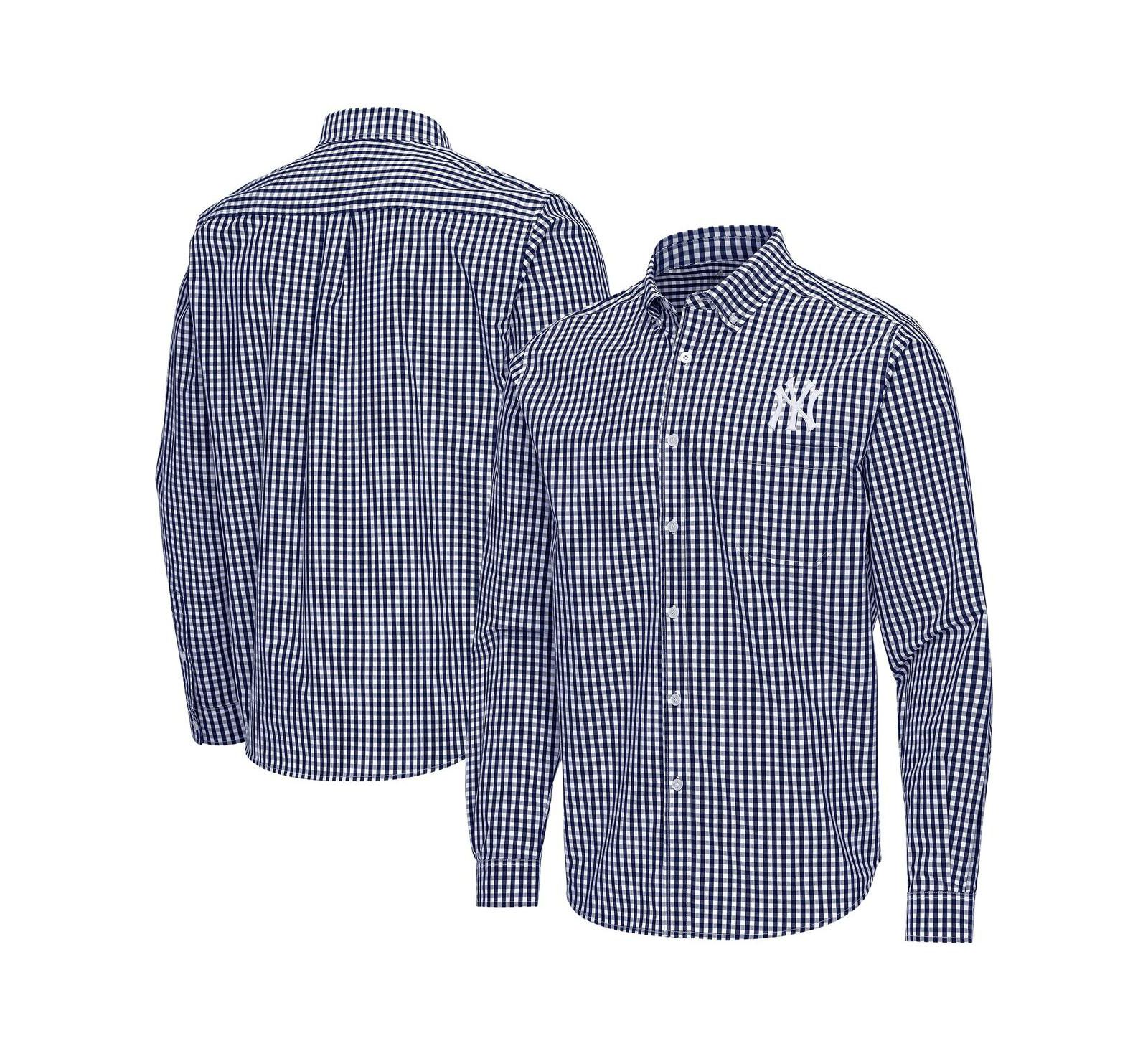 Мужская рубашка Antigua New York Yankees Ellis Woven Tri-Blend Button-Down