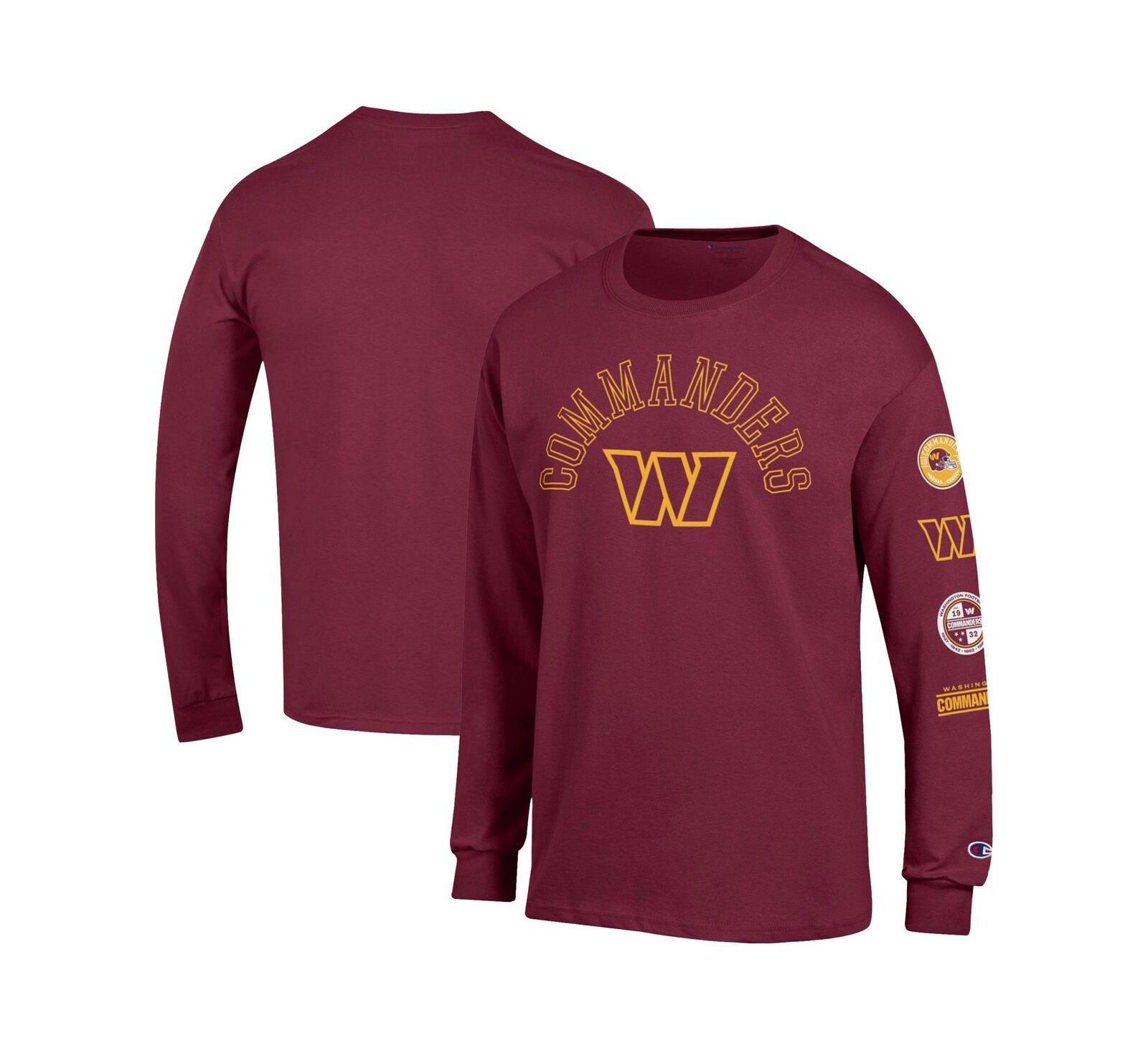 Champion Men's Burgundy Washington Commanders Seal Long Sleeve T-Shirt