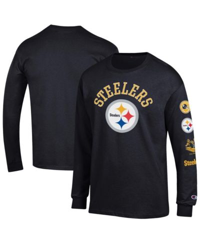 Champion Men's Black Pittsburgh Steelers Seal Long Sleeve T-Shirt