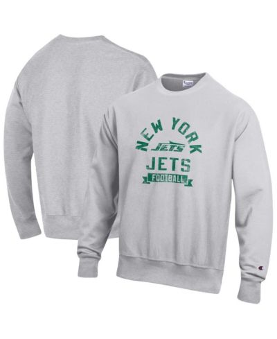 Champion Men's Heather Gray New York Jets Reverse Weave Fleece Pullover Sweatshirt