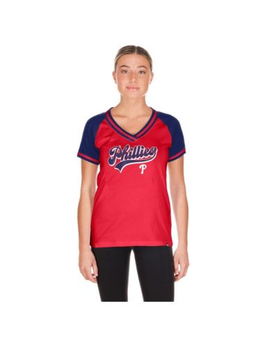 Женская футболка New Era Red Philadelphia Phillies Gameday V-Neck