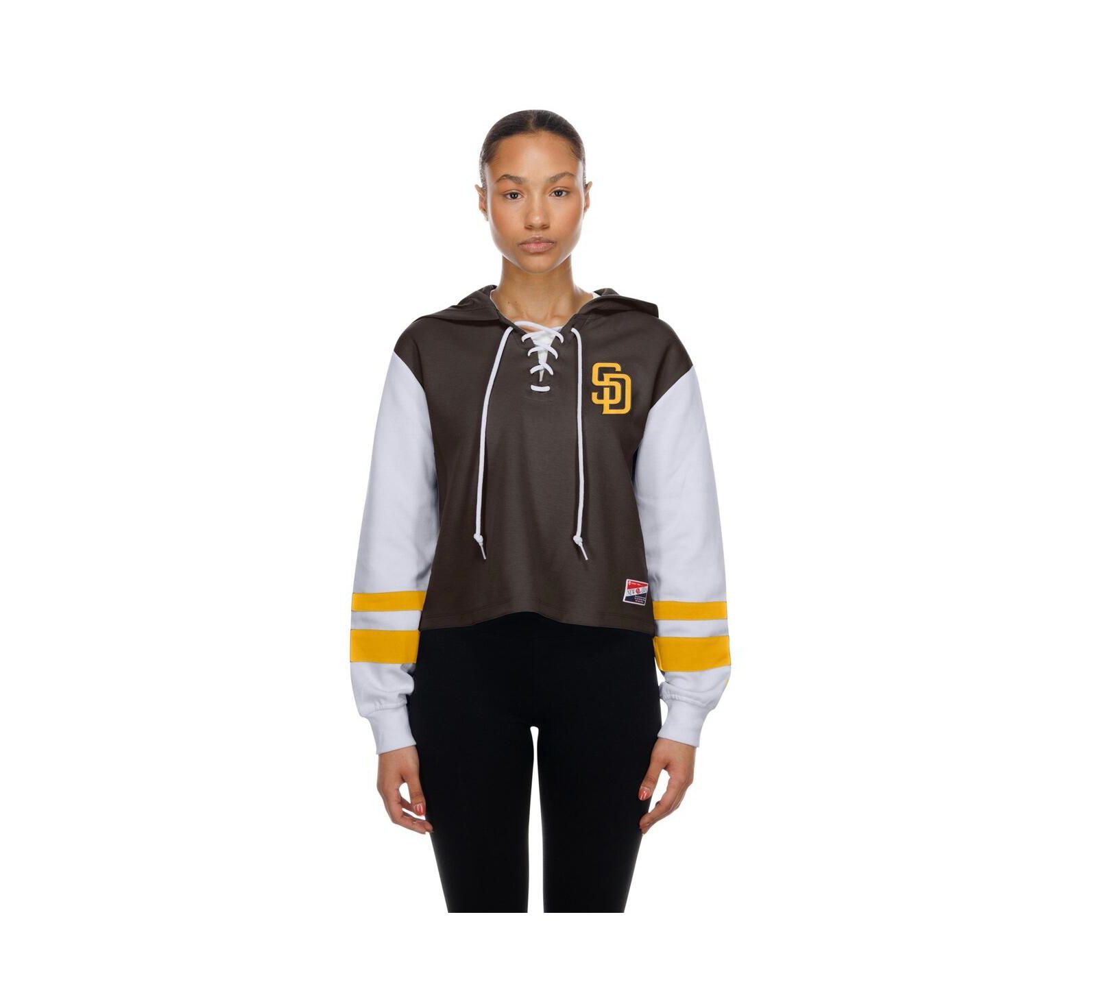 Женское худи New Era Brown San Diego Padres Boxy с завязками