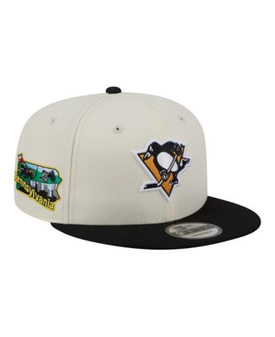 Мужская кепка New Era 9FIFTY Snapback двухцветная Pittsburgh Penguins Injection Localized, белая/черная