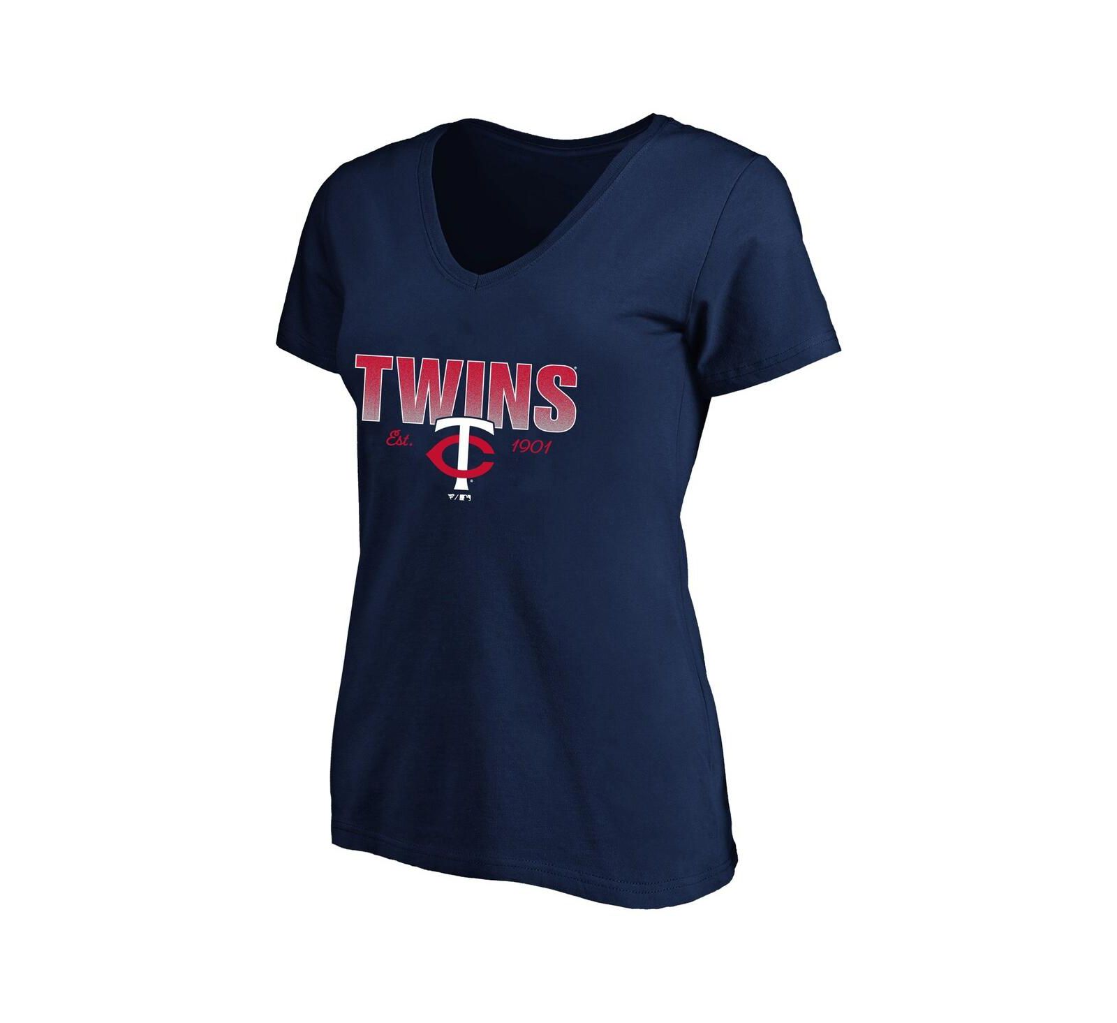 Fanatics Women's Profile Navy Minnesota Twins Plus Size Wordmark V-Neck T-Shirt