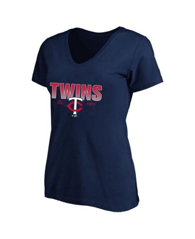 Fanatics Women's Profile Navy Minnesota Twins Plus Size Wordmark V-Neck T-Shirt