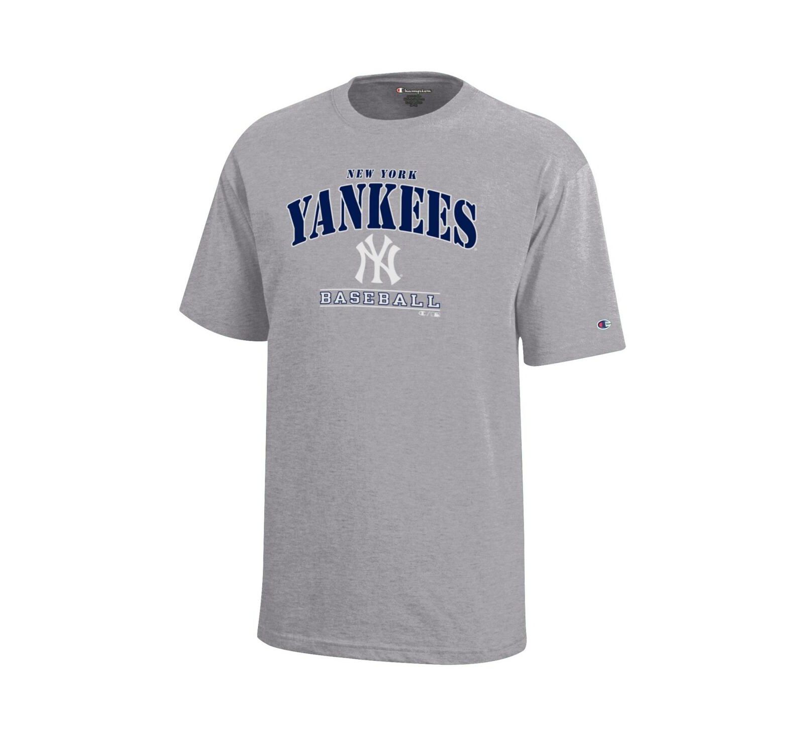 Детская футболка Champion New York Yankees, серая, с графическим принтом