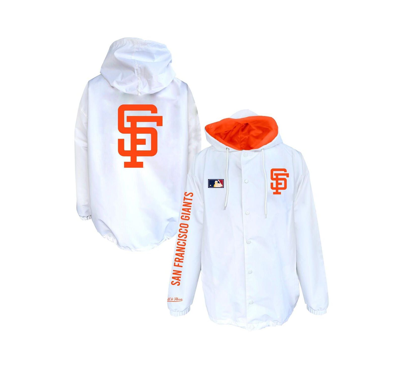 Mitchell & Ness Men's White San Francisco Giants Big & Tall Full-Snap Hooded Jacket