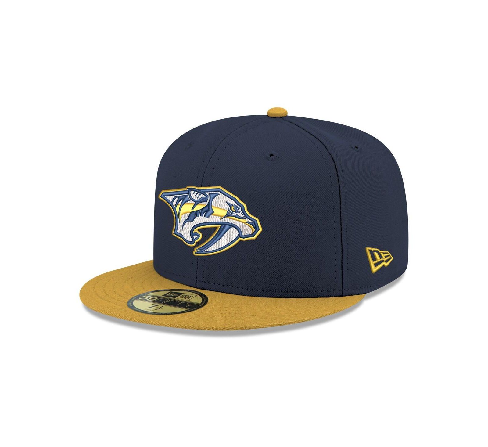 Мужская кепка New Era Nashville Predators Core Logo Two-Tone 59FIFTY, темно-синяя