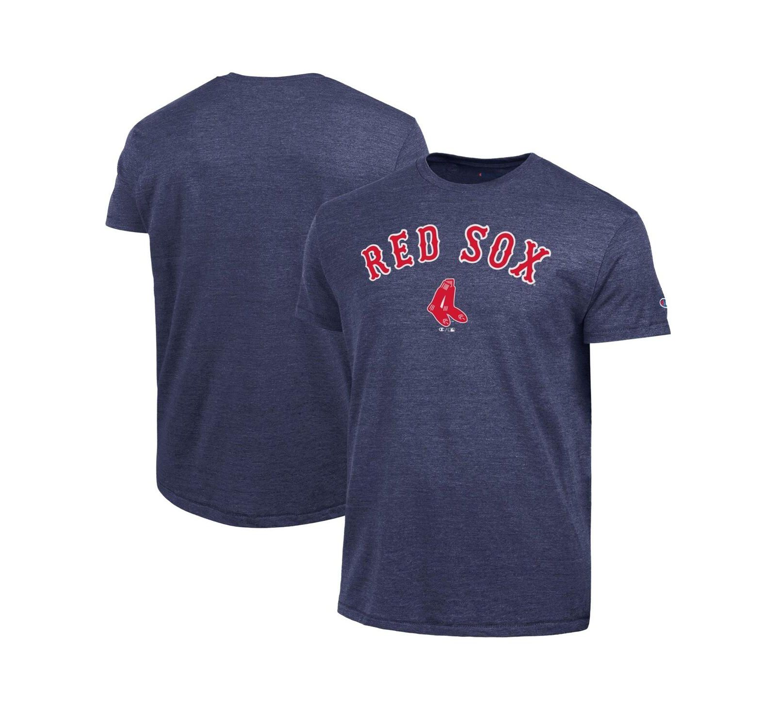 Мужская футболка Champion Navy Boston Red Sox Cooperstown Wordmark Tri-Blend