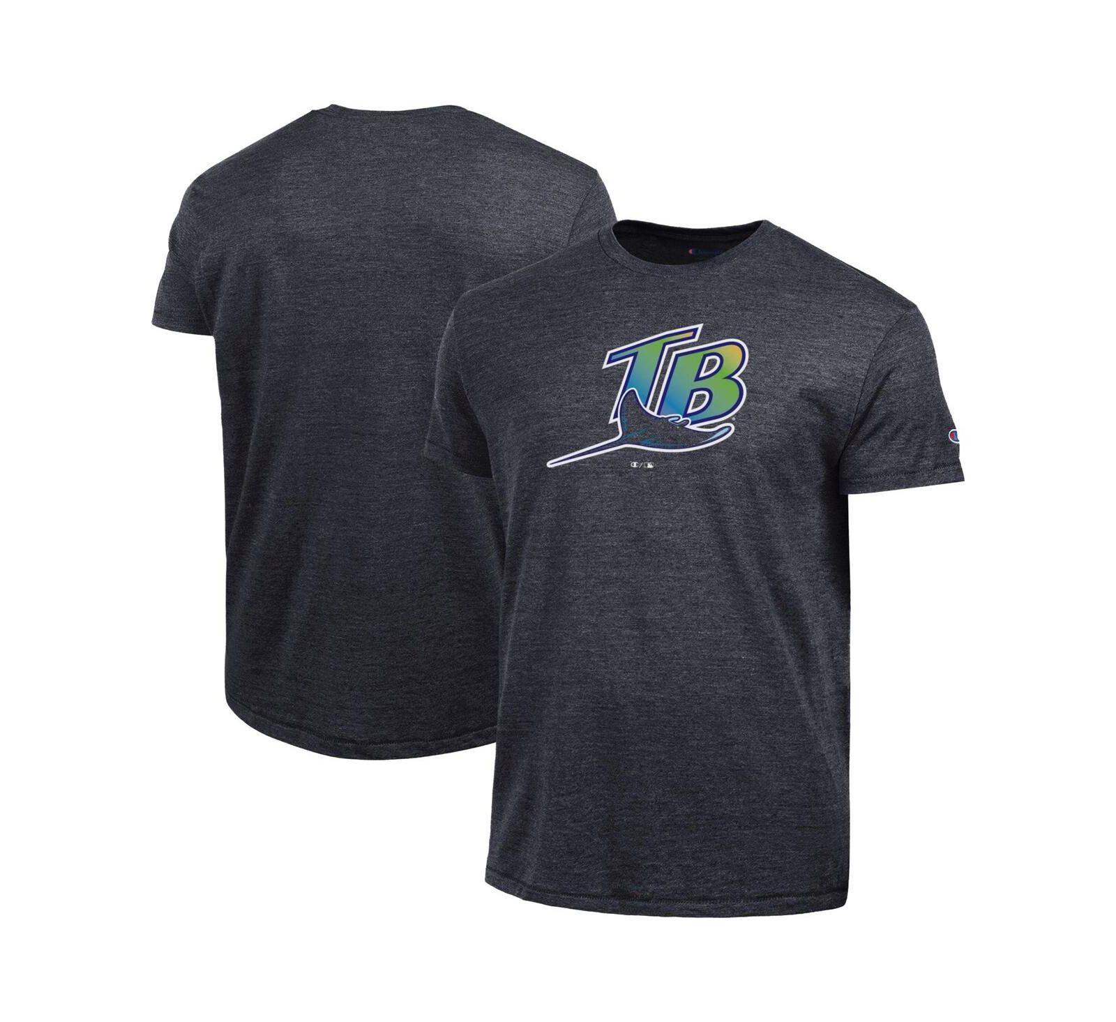 Champion Men's Black Tampa Bay Rays Cooperstown Logo Tri-Blend T-Shirt