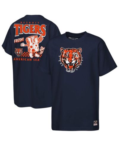 Mitchell & Ness Футболка Detroit Tigers Cooperstown Concession для мальчиков и девочек, темно-синяя