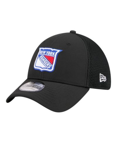 New Era Men's Black New York Rangers Logo 39THIRTY Flex Hat