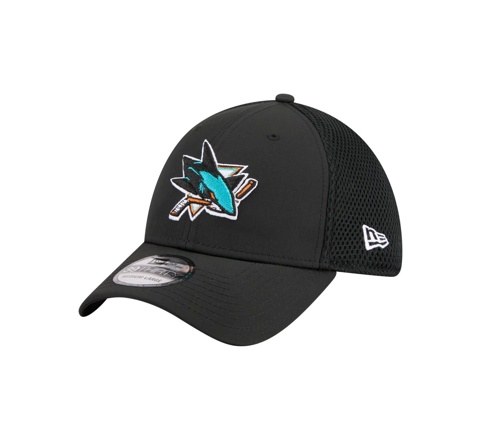 New Era Men's Black San Jose Sharks Logo 39THIRTY Flex Hat