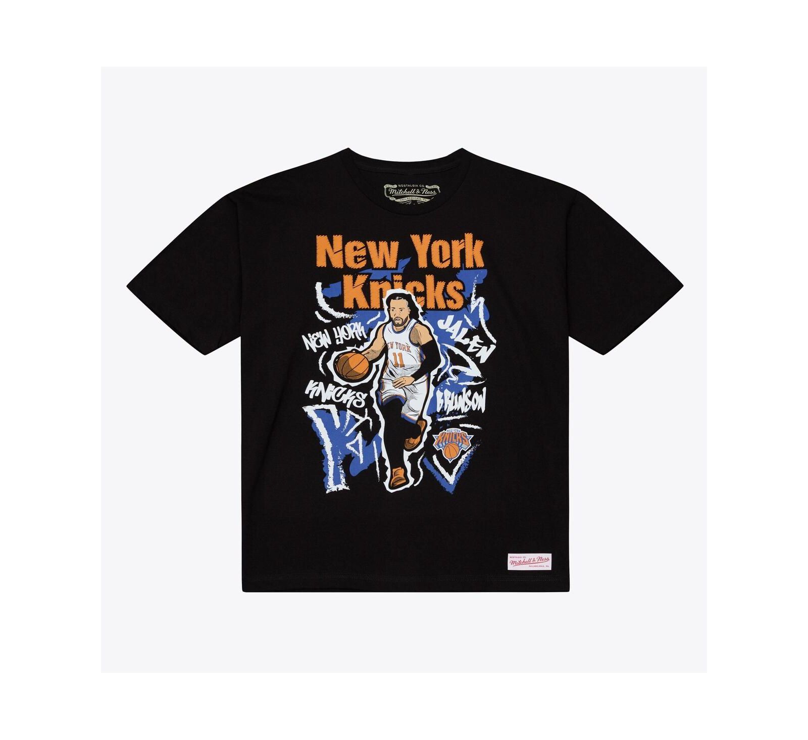 Mitchell & Ness Men's Jalen Brunson Black New York Knicks Chalked Up T-Shirt