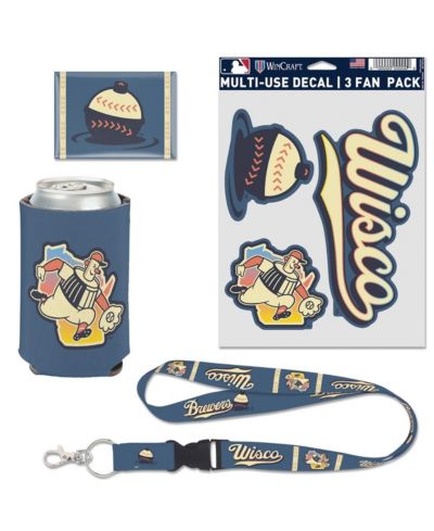 Набор фаната Wincraft Milwaukee Brewers 2026 City Connect, 4 предмета