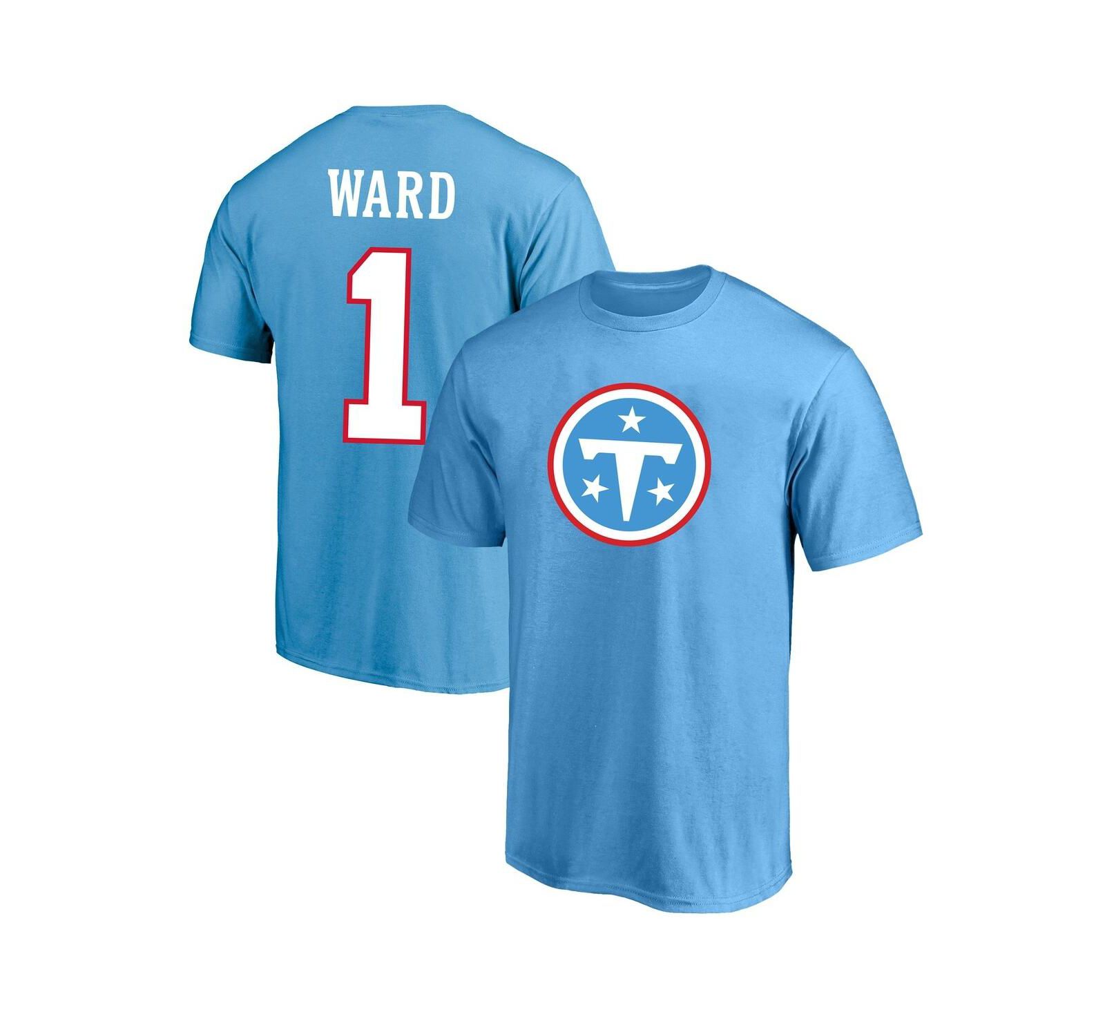 Мужская футболка Fanatics Cameron Ward Light Blue Tennessee Titans Big & Tall с именем и номером