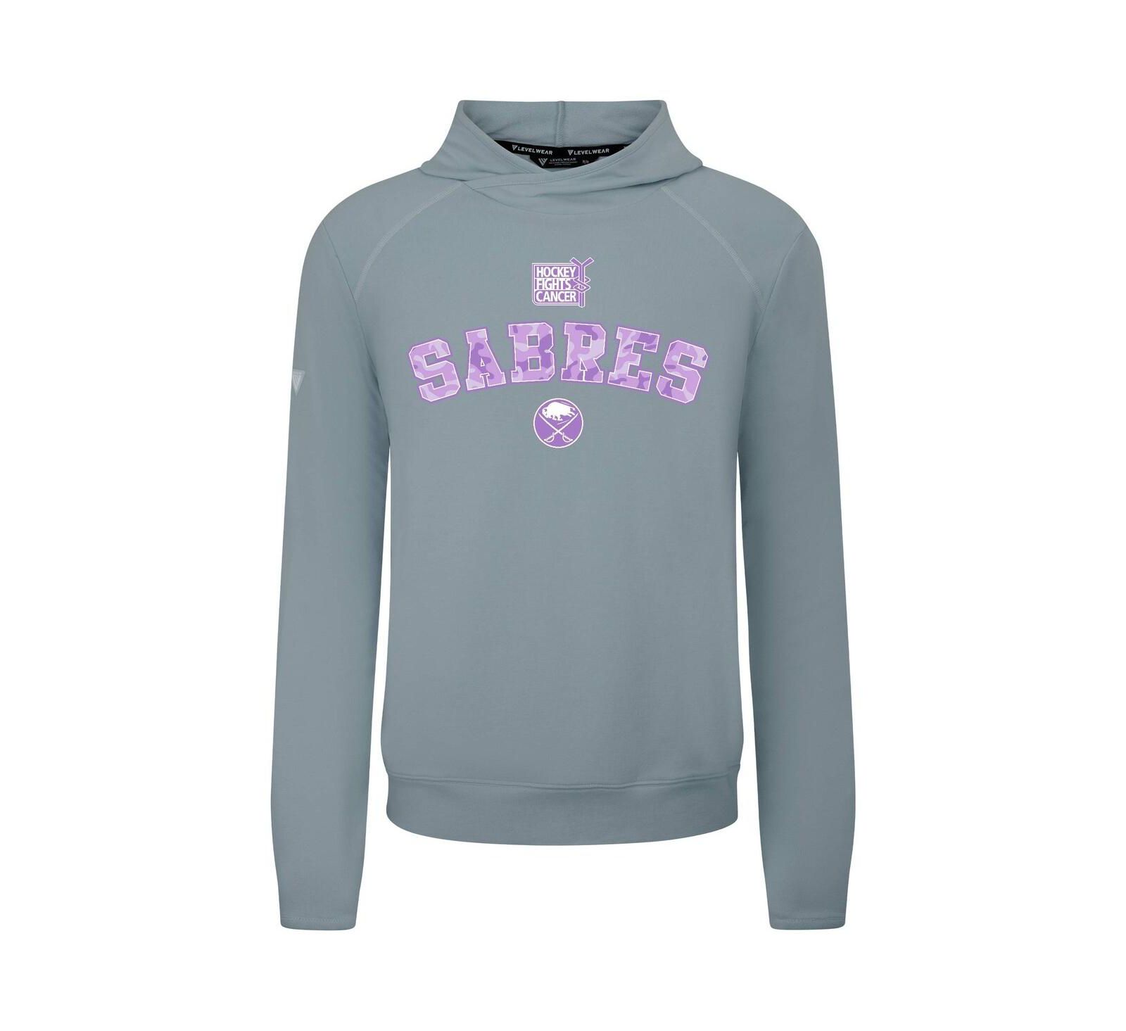 Мужской свитшот LevelWear Buffalo Sabres Hockey Fights Cancer Tri-Blend Gray