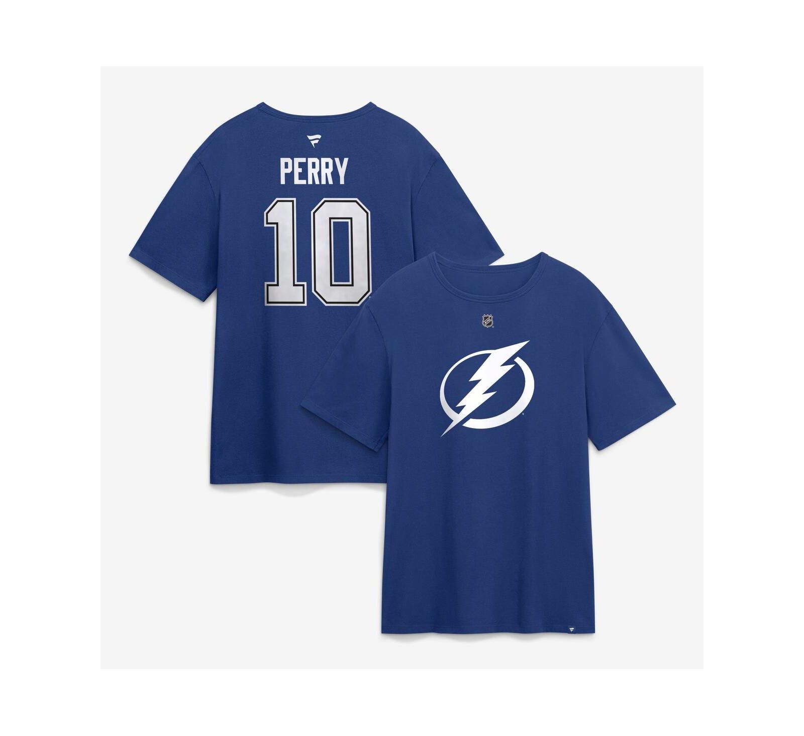 Fanatics Men's Corey Perry Blue Tampa Bay Lightning Authentic Stack Name & Number T-Shirt