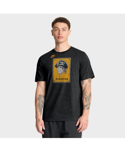 Мужская футболка Nike Heather Black Pittsburgh Pirates Cooperstown Logo Tri-Blend