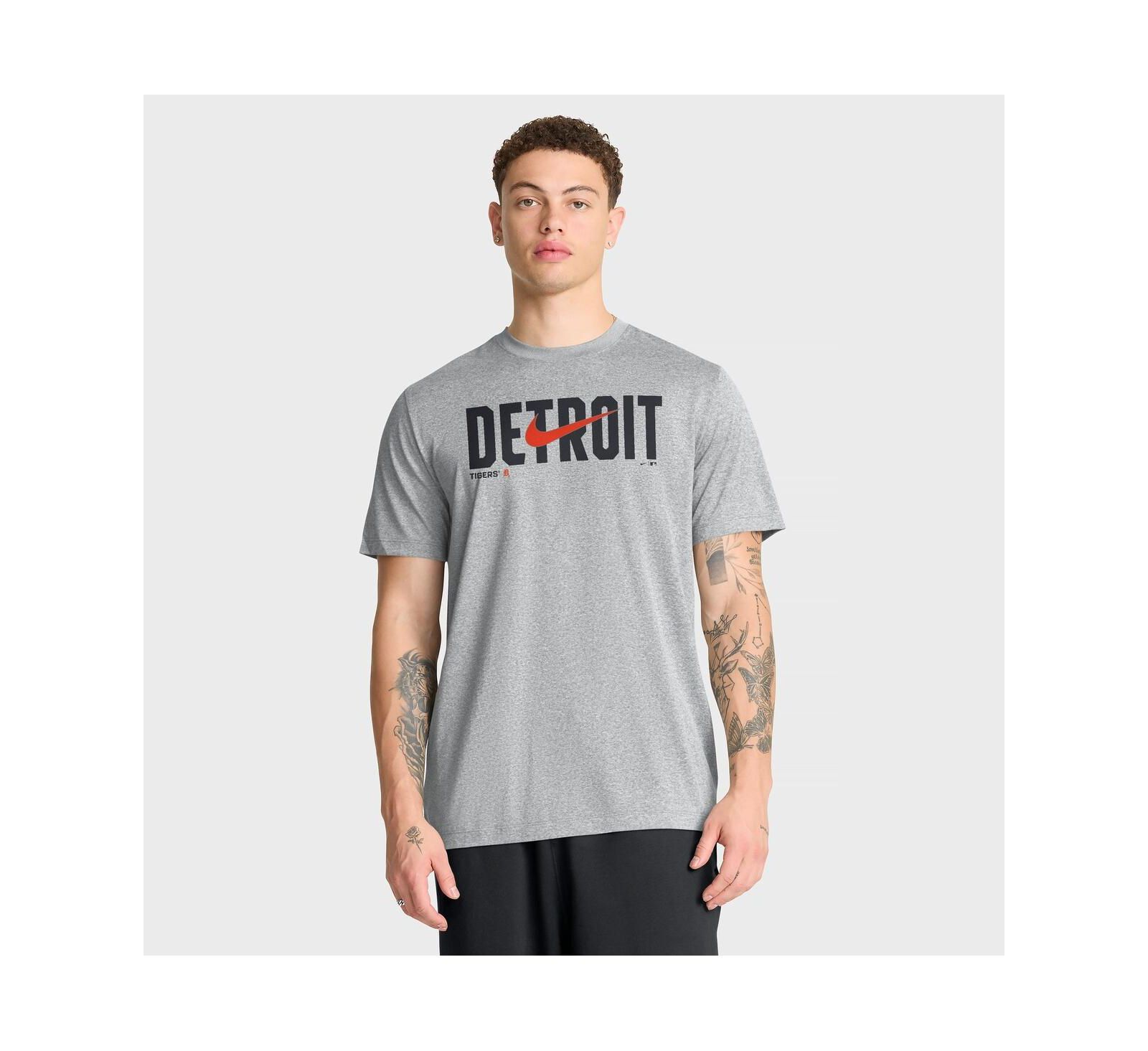 Nike Men's Heather Gray Detroit Tigers Swoosh Legend Dri-FIT T-Shirt