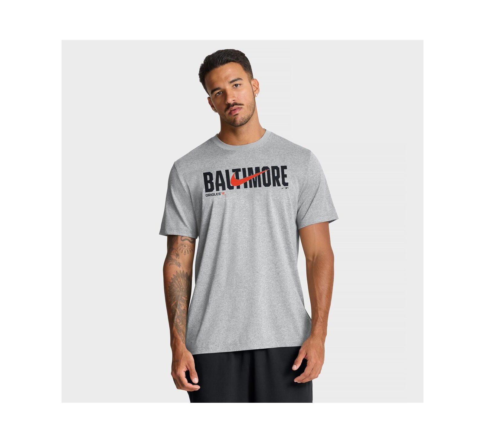 Nike Men's Heather Gray Baltimore Orioles Swoosh Legend Dri-FIT T-Shirt