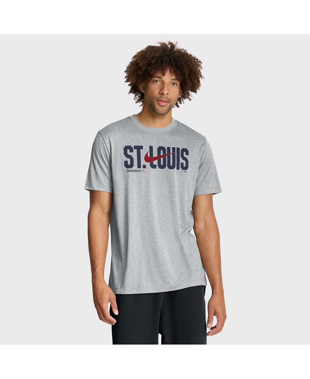 Nike Мужская футболка Heather Gray St. Louis Cardinals Swoosh Legend Dri-FIT