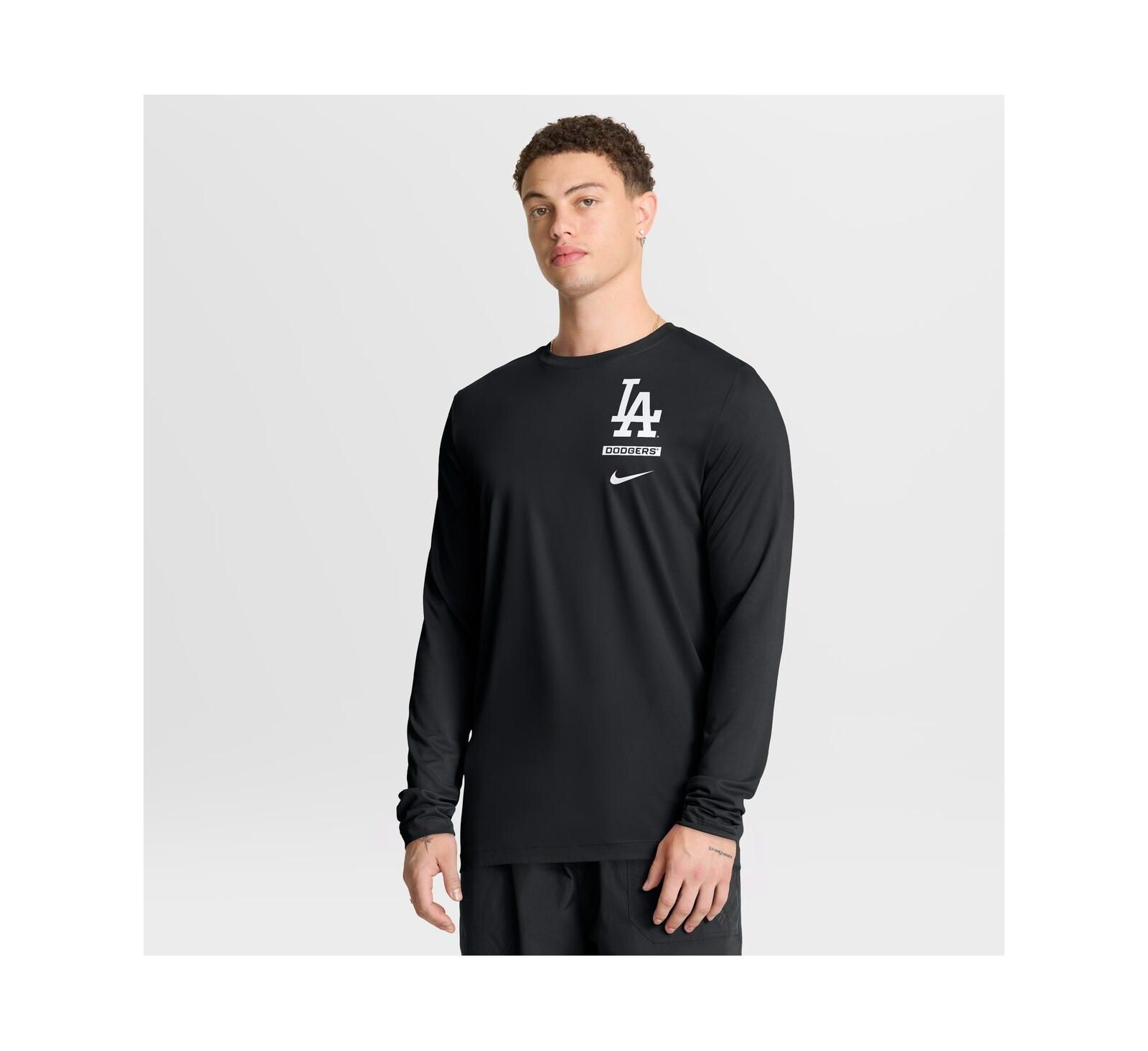 Nike Men's Black Los Angeles Dodgers 2-Hit Legend Dri-FIT Long Sleeve T-Shirt