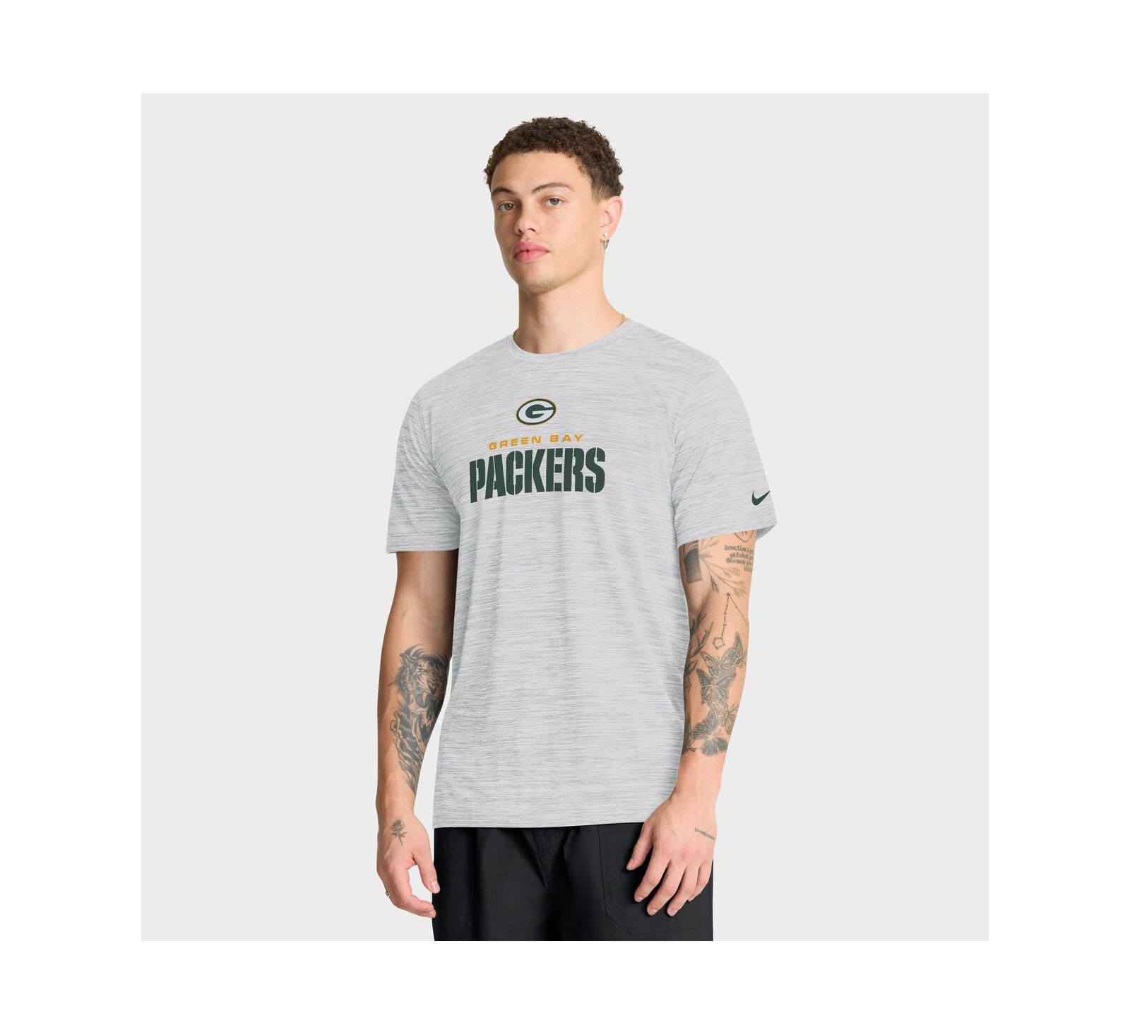 Nike Men's Ash Green Bay Packers Velocity Endurance Run Dri-FIT T-Shirt