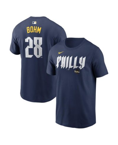 Футболка Nike Men's Alec Bohm Navy Philadelphia Phillies City Connect Name & Number
