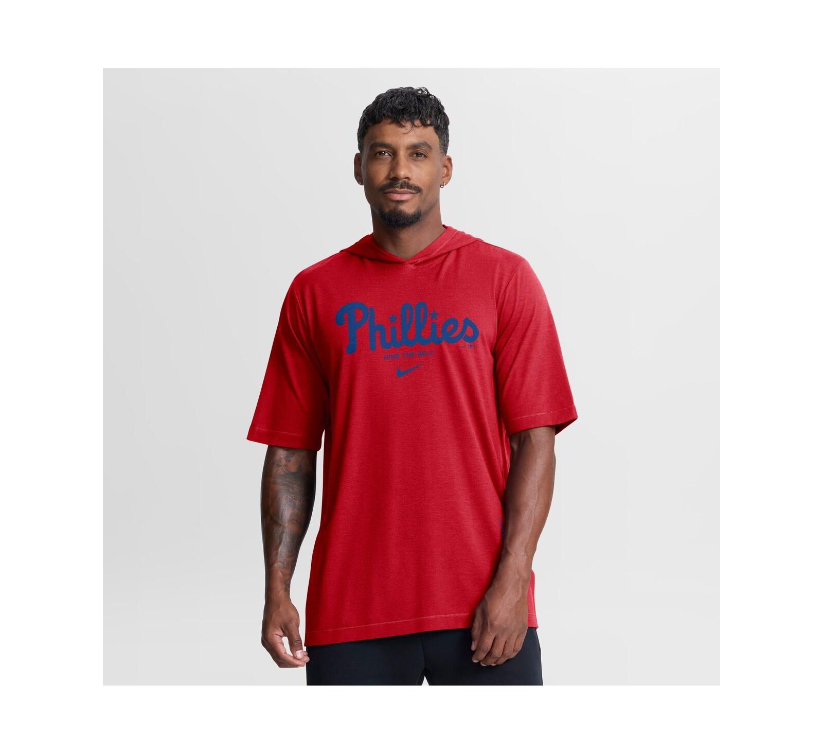 Nike Men's Red Philadelphia Phillies Arched Wordmark Tri-Blend Hooded T-Shirt