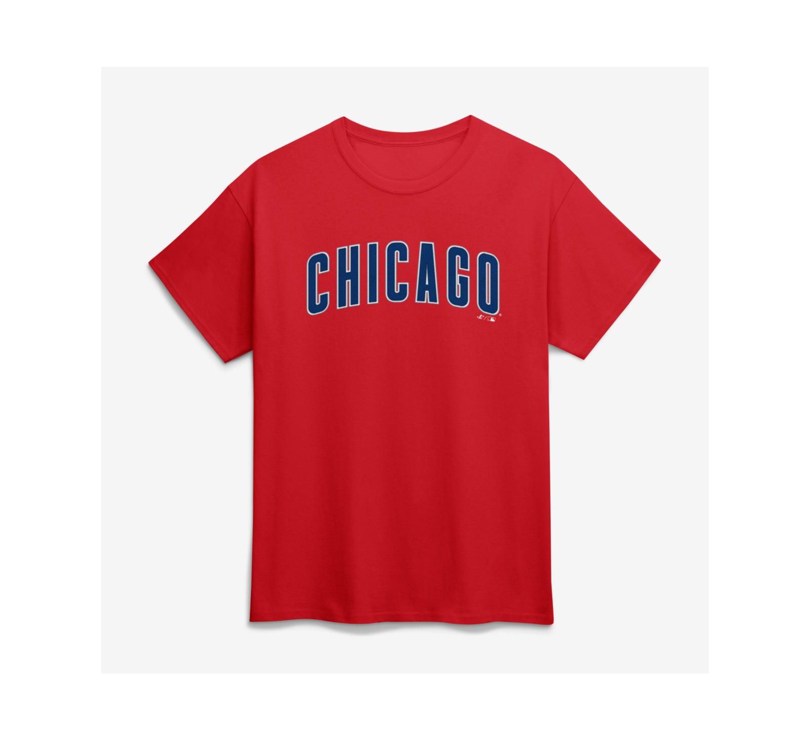 Мужская футболка Logo Athletic Chicago Cubs Wordmark красная