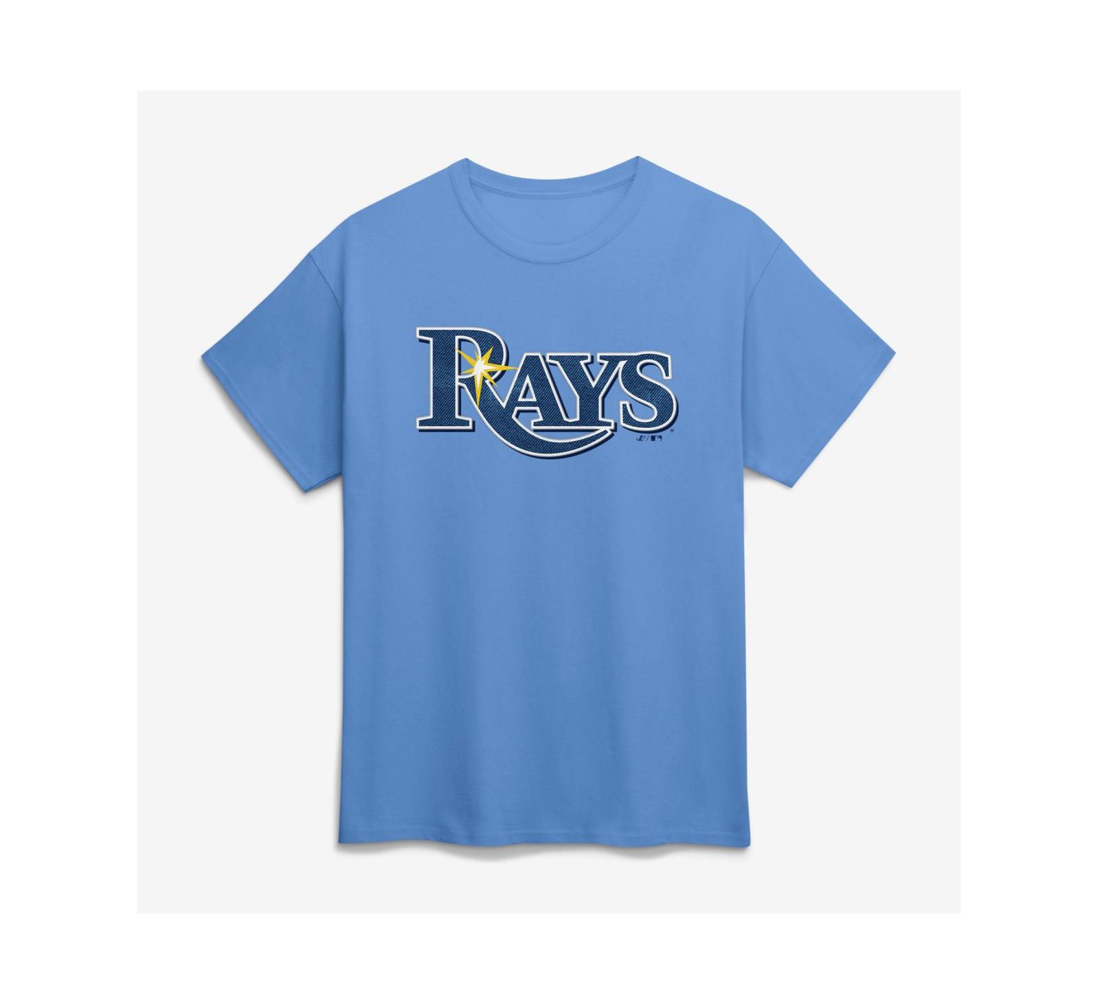 Logo Athletic Men's Light Blue Tampa Bay Rays Wordmark T-Shirt