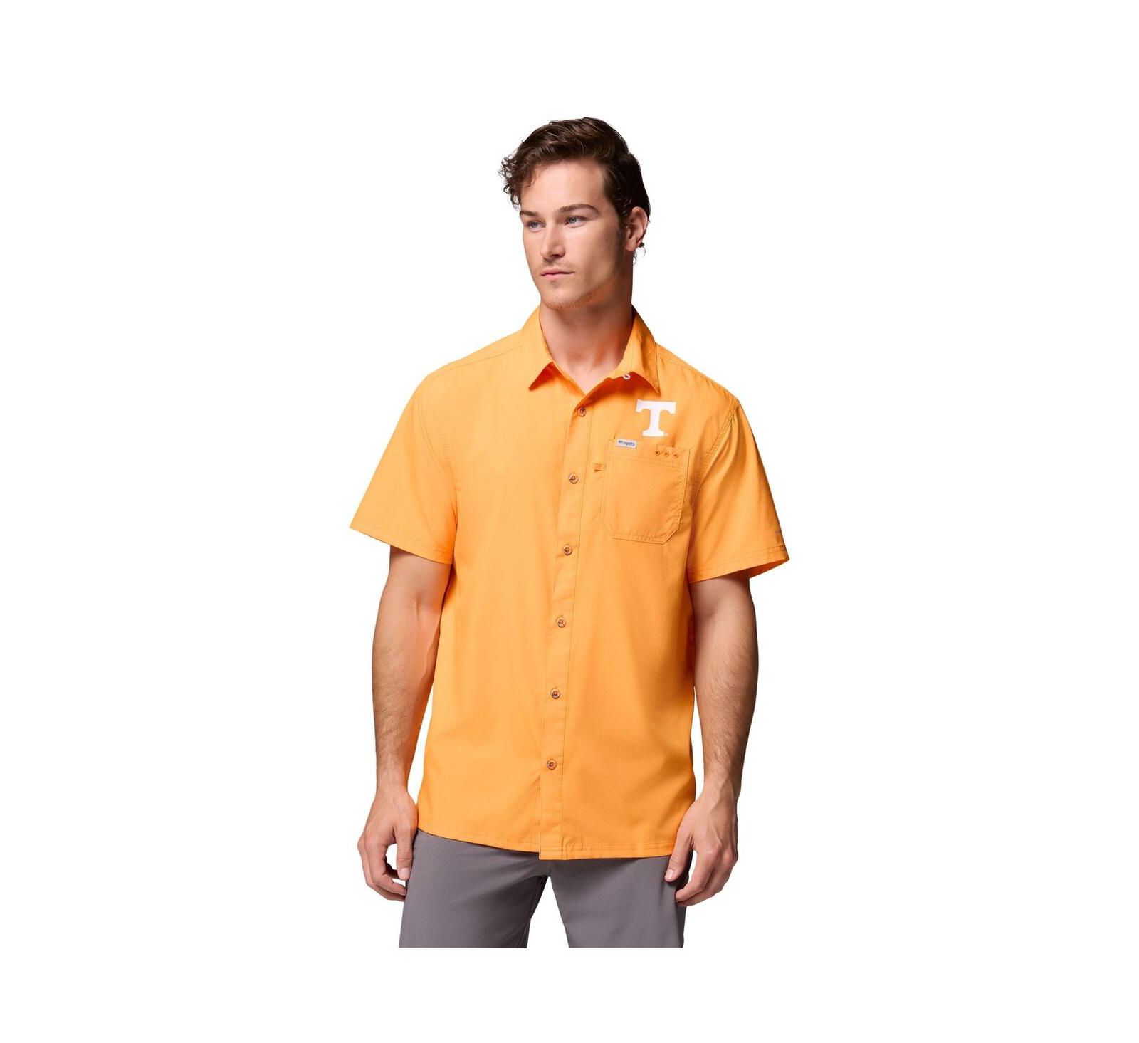 Columbia Мужская рубашка Slack Tide Camp с коротким рукавом, Tennessee Orange Tennessee Volunteers