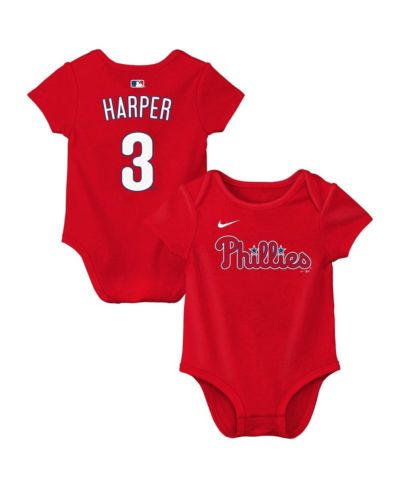 Nike Baby Boys and Girls Bryce Harper Red Philadelphia Phillies Name & Number Bodysuit