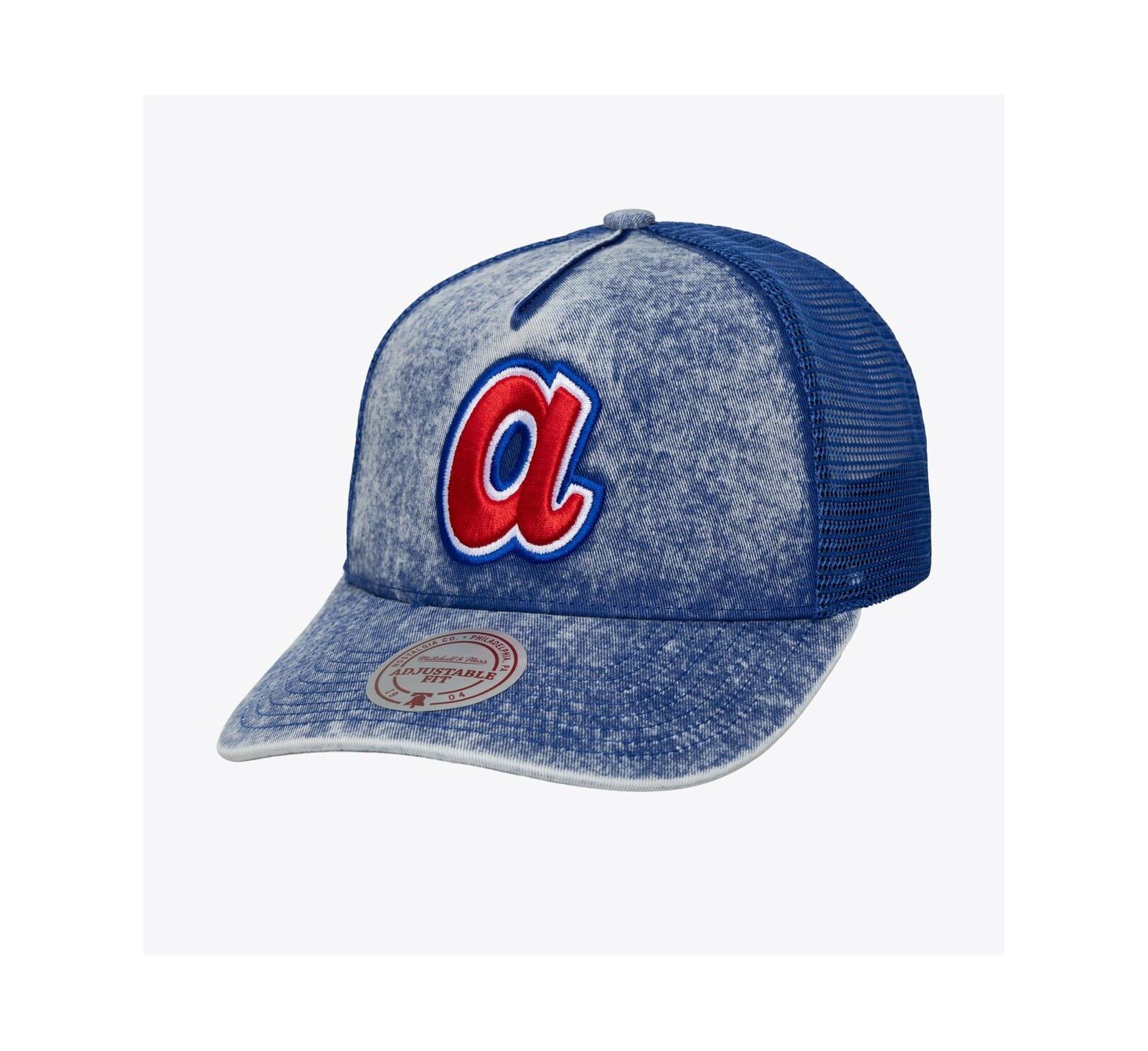 Mitchell & Ness Men's and Women's Blue Atlanta Braves Cooperstown Gameday Adjustable Trucker Hat