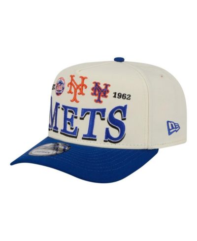 New Era Мужская кепка New York Mets Throwback Tri-Hit A-Frame 9FIFTY регулируемая кремовая